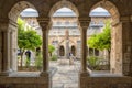 Bethlehem Israel 14th September 2017 ÃÂ  View of the patio from the cloister through the pillars of the church or nativity