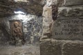 BETHLEHEM, Palestine, January 28, 2020: Caves under the Basilica of the Nativity in Bethlehem.