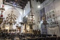 Bethlehem, Palestine - January 28, 2020: Fragment of the renovated interior of the Basilica of the Nativity Royalty Free Stock Photo