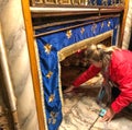 BETHLEHEM, PALESTINE - JANUARY 22, 2019: Grotto Over Cave Where Jesus Christ was Born. Church of the Nativity Bethlehem Royalty Free Stock Photo