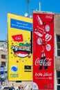 Large billboards of Coca Cola and more