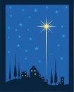 Shining star of Bethlehem, line art illustration Royalty Free Stock Photo