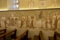 Bethphage, Israel, January 30, 2020: Fresco at the Sanctuary of Betfage on the Mount of Olives