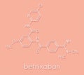 Betrixaban anticoagulant drug molecule. Skeletal formula. Royalty Free Stock Photo