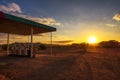 Puma gas station located on a dirt road in the Namib Desert at sunrise Royalty Free Stock Photo