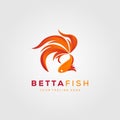 Betta fish fire modern logo vector illustration design Royalty Free Stock Photo