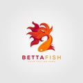 Betta fish fire modern logo vector illustration design Royalty Free Stock Photo