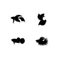Betta fish vector silhouette Royalty Free Stock Photo