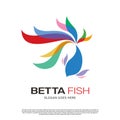 Betta hobby fish logo template design