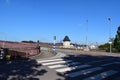 Bettembourg, Luxembourg - 08 22 2023: bridge across the station with a crosswalk Royalty Free Stock Photo