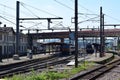 Bettembourg, Luxembourg - 08 22 2023: Two trains in station Bettembourg