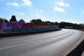 Bettembourg, Luxembourg - 08 22 2023: Bridge with a painted wall