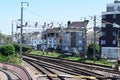 Bettembourg, Luxembourg - 08 22 2023: rails through town