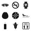 Better health icons set, simple style Royalty Free Stock Photo