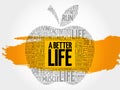 A Better Life apple word cloud Royalty Free Stock Photo