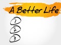 A Better Life blank list