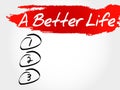 A Better Life blank list