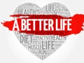 A Better Life heart word cloud Royalty Free Stock Photo