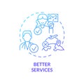 Better services blue gradient concept icon