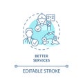 Better services turquoise concept icon