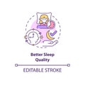 Better sleep quality concept icon