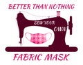 Better than nothing. Sew your own fabric mask. Protection against of Novel Coronavirus 2019 Covid-19