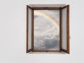Better times ahead, concept. Window on improved weather. Royalty Free Stock Photo