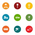 Betterment icons set, flat style Royalty Free Stock Photo