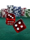 Betting with dices Royalty Free Stock Photo