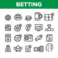 Betting Football Game Collection Vector Icons Set Royalty Free Stock Photo