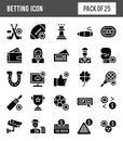 25 Betting Glyph icon pack. vector illustration Royalty Free Stock Photo