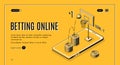 Online bookmaker landing page vector template Royalty Free Stock Photo