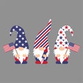 Patriotic Gnomes 4th of July Gnomes vector t shirt design