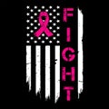 Awareness Ribbon - Breast Cancer awareness American Distressed Flag vector t shirt design Royalty Free Stock Photo