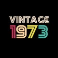 1973 vintage retro t shirt design vector black background