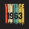 1963 vintage t shirt design vector, vintage design Royalty Free Stock Photo