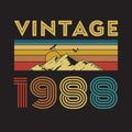 1988 vintage t shirt design vector, vintage design