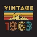 1963 vintage t shirt design vector, vintage design Royalty Free Stock Photo