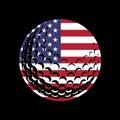 grunge baseball, softball, volleyball, golf ball, basketball with usa flag vector Royalty Free Stock Photo