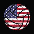 grunge baseball, softball, volleyball, golf ball, basketball with usa flag vector Royalty Free Stock Photo