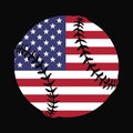 grunge baseball, softball, volleyball, golf ball, basketball with usa flag vector Royalty Free Stock Photo