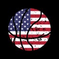 grunge baseball, softball, volleyball, golf ball, basketball with usa flag vector Royalty Free Stock Photo