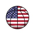 grunge baseball, softball, volleyball, golf ball, basketball with usa flag vector Royalty Free Stock Photo