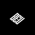 BEU letter logo design on black background Royalty Free Stock Photo