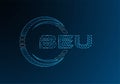 BEU low poly letter logo vector design. BEU Royalty Free Stock Photo