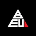 BEU triangle letter logo design with triangle shape. BEU triangle logo design monogram. BEU triangle vector logo template with red Royalty Free Stock Photo