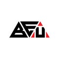 BEU triangle letter logo design with triangle shape. BEU triangle logo design monogram. BEU triangle vector logo template with red Royalty Free Stock Photo