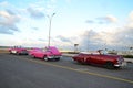 Beuatiful American cars at Malecon in Havana, Cuba