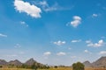 beuatiful blue sky with white cloud over mountaint Royalty Free Stock Photo