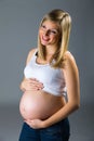 Beuautiful pregnant caucasian woman